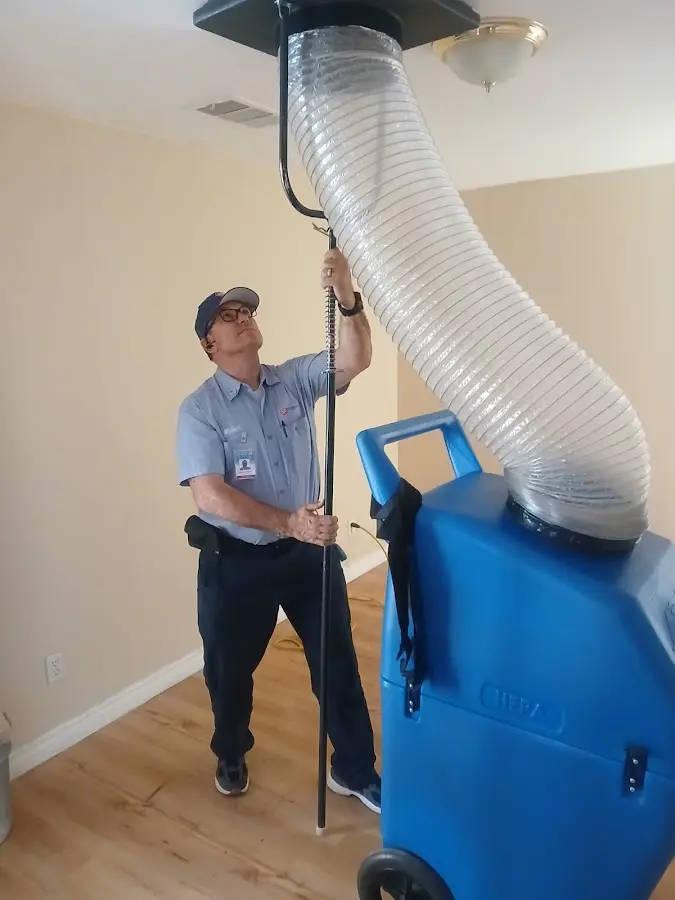 Mini Split Installation technician using HEPA equipment in Antelope